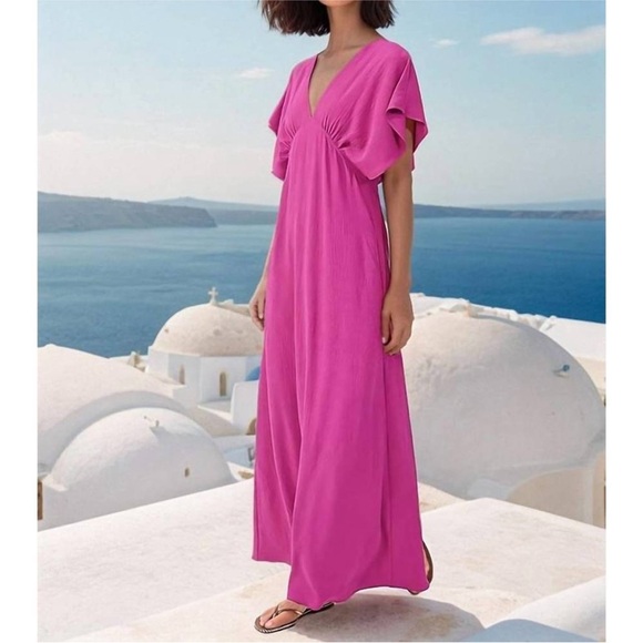 MOLLY BRACKEN Chic Fuschia Pink Maxi Dress - Picture 1 of 10